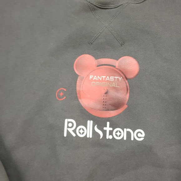 Maybe Crazy Rollstone Sweatshirt Mens‎ Large Gray Crew Neck Pullover Adult - Picture 2 of 10